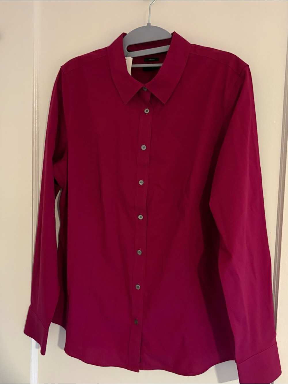 Women’s Classic Button-Up Shirt in Deep Magenta